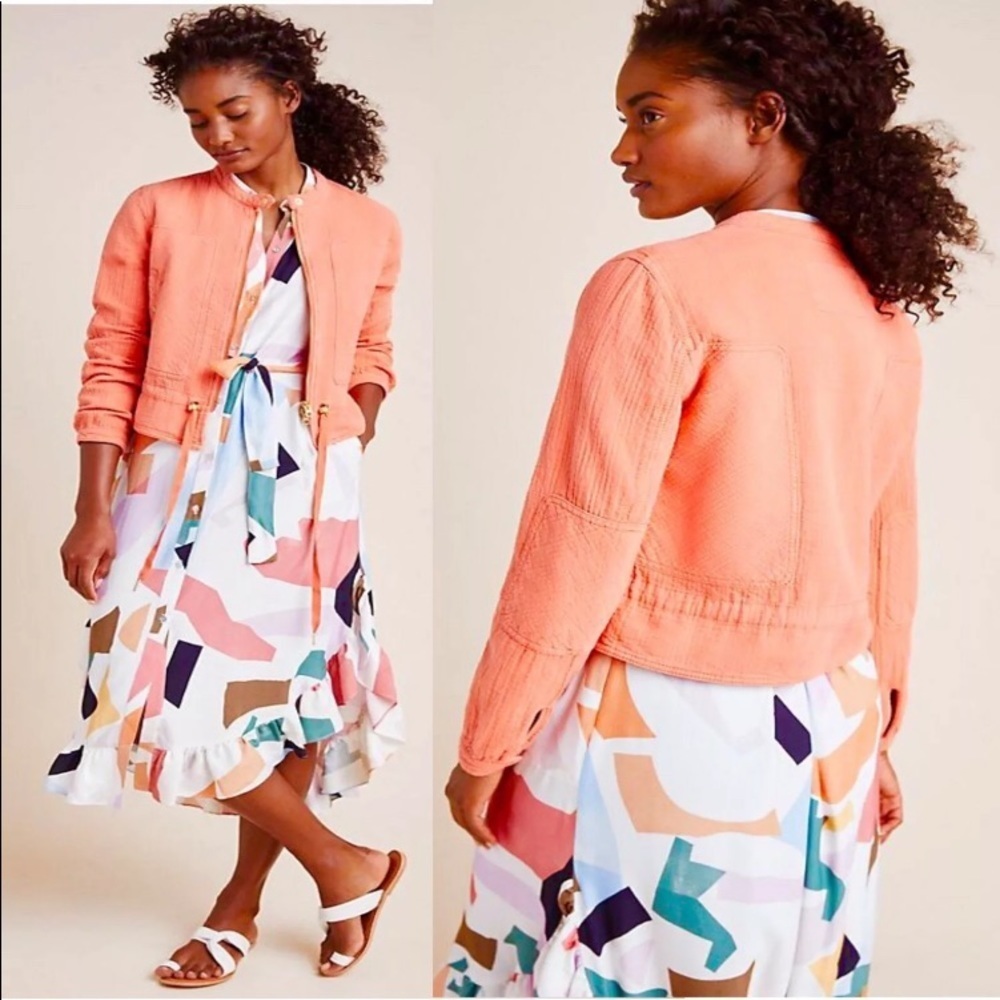 SALE NWOT Anthropologie Orange XS Joyce textured jacket